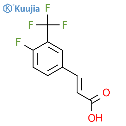 3-4-fluoro-3-(trifluoromethyl)phenylprop-2-enoic acid structure