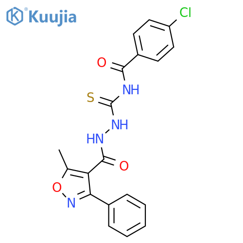 <br>4-Chloro-N-[N'-(5-methyl-3-phenyl-isoxazole-4-carbonyl)-hydrazinocarbothioy l]-benzamide structure