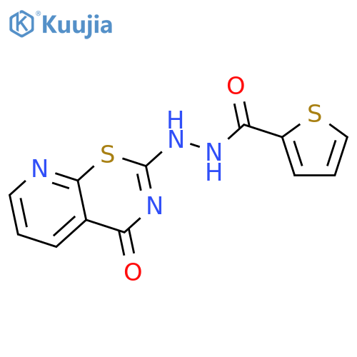 N'-(4-oxo-4H-pyrido[3,2-e][1,3]thiazin-2-yl)thiophene-2-carbohydrazide structure
