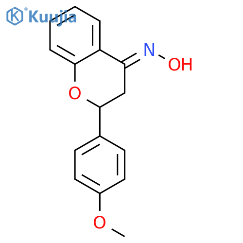 4H-1-Benzopyran-4-one,2,3-dihydro-2-(4-methoxyphenyl)-, oxime structure