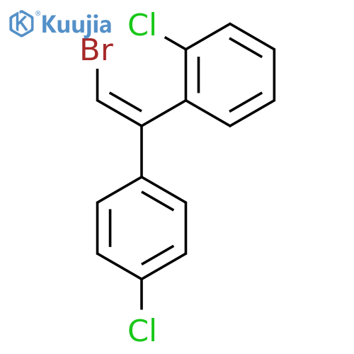 1-[(E)-2-bromo-1-(4-chlorophenyl)ethenyl]-2-chlorobenzene structure