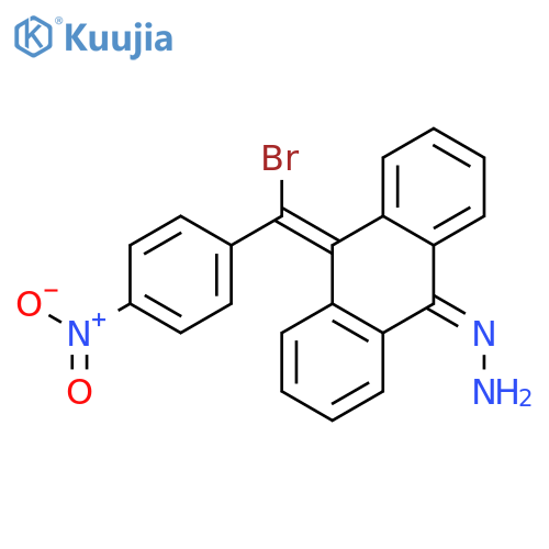 9(10H)-Anthracenone, 10-[bromo(4-nitrophenyl)methylene]-, hydrazone structure