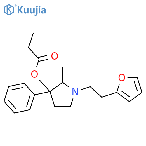3-Pyrrolidinol,1-[2-(2-furanyl)ethyl]-2-methyl-3-phenyl-, 3-propanoate structure