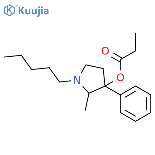 2-methyl-1-pentyl-3-phenylpyrrolidin-3-yl propanoate structure