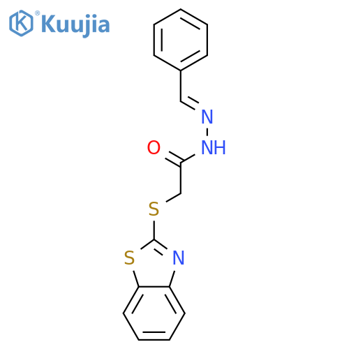 ACETIC ACID, (2-BENZOTHIAZOLYLTHIO)-, (2E)-(PHENYLMETHYLENE)HYDRAZIDE structure
