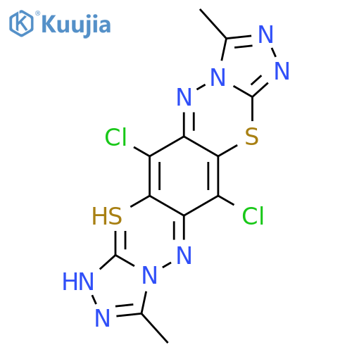 [1,2,4]Triazolo[4,3-b]-1,2,4-triazolo[3',4':2,3][1,3,4]thiadiazino[5,6-g][4,1,2]benzothiadiazine,6,13-dichloro-3,10-dimethyl- structure
