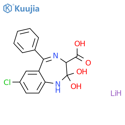 1H-1,4-Benzodiazepine-3-carboxylicacid, 7-chloro-2,3-dihydro-2,2-dihydroxy-5-phenyl-, lithium salt (1:2) structure