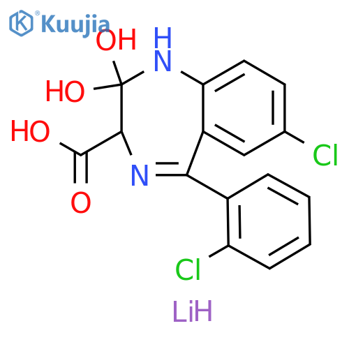 1H-1,4-Benzodiazepine-3-carboxylicacid, 7-chloro-5-(2-chlorophenyl)-2,3-dihydro-2,2-dihydroxy-, lithium salt(1:2) structure
