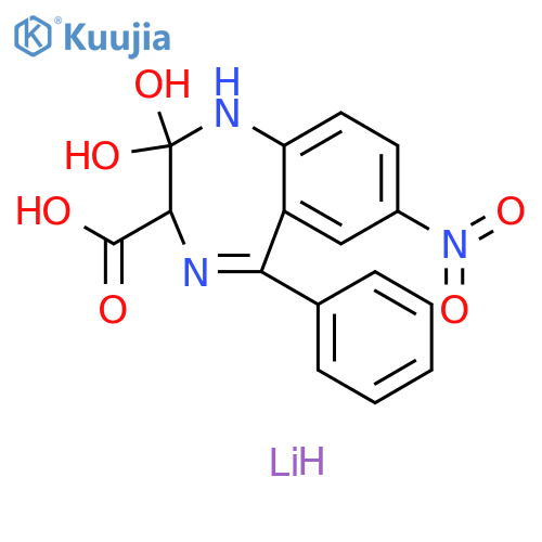 1H-1,4-Benzodiazepine-3-carboxylicacid, 2,3-dihydro-2,2-dihydroxy-7-nitro-5-phenyl-, lithium salt (1:2) structure