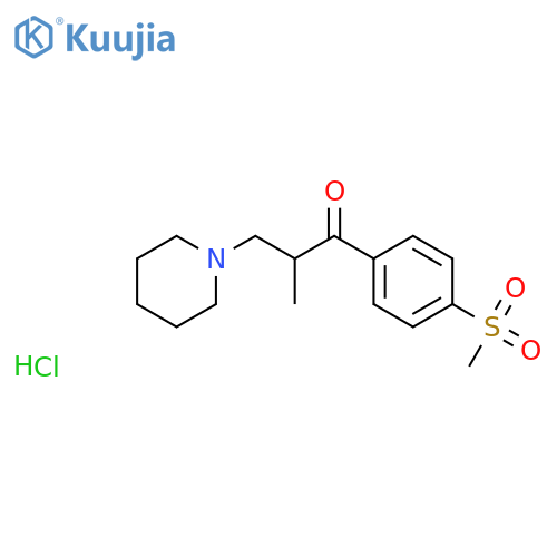 1-Propanone,2-methyl-1-[4-(methylsulfonyl)phenyl]-3-(1-piperidinyl)-, hydrochloride (1:1) structure