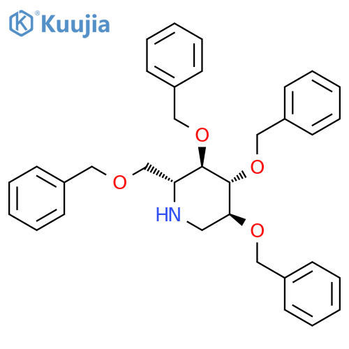 Piperidine,3,4,5-tris(phenylmethoxy)-2-[(phenylmethoxy)methyl]-, (2R,3R,4R,5S)- structure