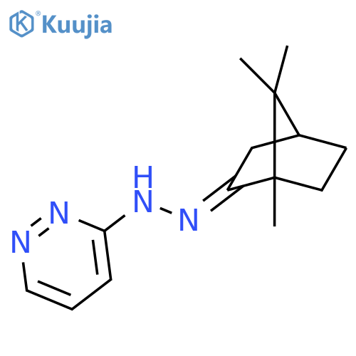Bicyclo[2.2.1]heptan-2-one,1,7,7-trimethyl-, 2-(3-pyridazinyl)hydrazone structure