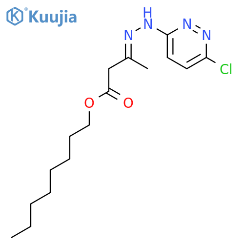 Butanoic acid,3-[2-(6-chloro-3-pyridazinyl)hydrazinylidene]-, octyl ester structure