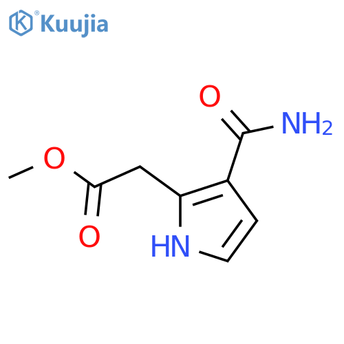1H-Pyrrole-2-aceticacid, 3-(aminocarbonyl)-, methyl ester structure