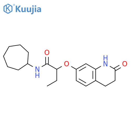 Butanamide,N-cycloheptyl-2-[(1,2,3,4-tetrahydro-2-oxo-7-quinolinyl)oxy]- structure