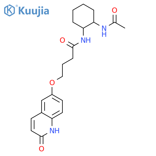 Butanamide,N-[2-(acetylamino)cyclohexyl]-4-[(1,2-dihydro-2-oxo-6-quinolinyl)oxy]- structure