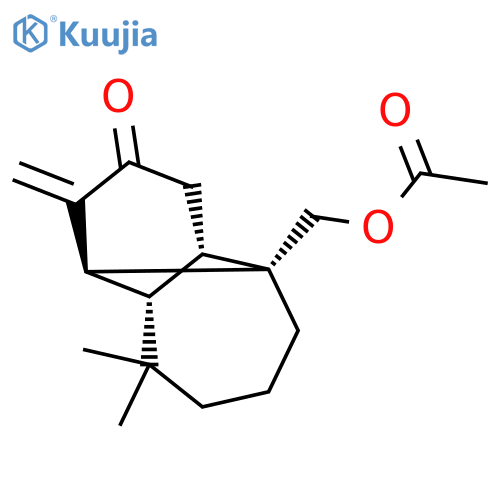 Tricyclo[5.4.0.02,8]undecan-10-one,2-[(acetyloxy)methyl]-6,6-dimethyl-9-methylene-, stereoisomer (9CI) structure