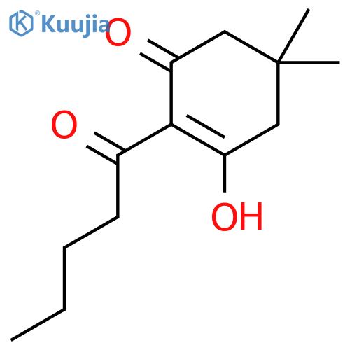 2-Cyclohexen-1-one, 3-hydroxy-5,5-dimethyl-2-(1-oxopentyl)- structure