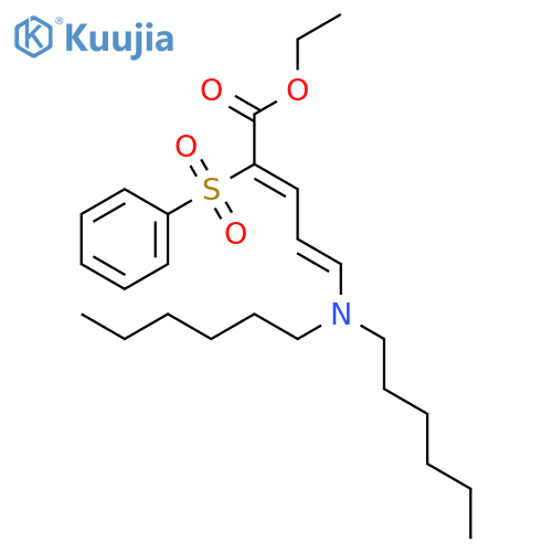 2,4-Pentadienoic acid, 5-(dihexylamino)-2-(phenylsulfonyl)-, ethyl ester structure