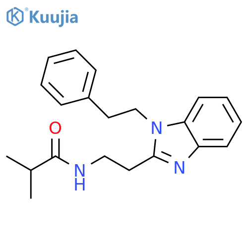 2-methyl-N-{2-1-(2-phenylethyl)-1H-1,3-benzodiazol-2-ylethyl}propanamide structure