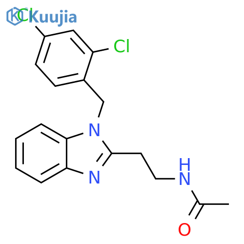 N-(2-{1-(2,4-dichlorophenyl)methyl-1H-1,3-benzodiazol-2-yl}ethyl)acetamide structure