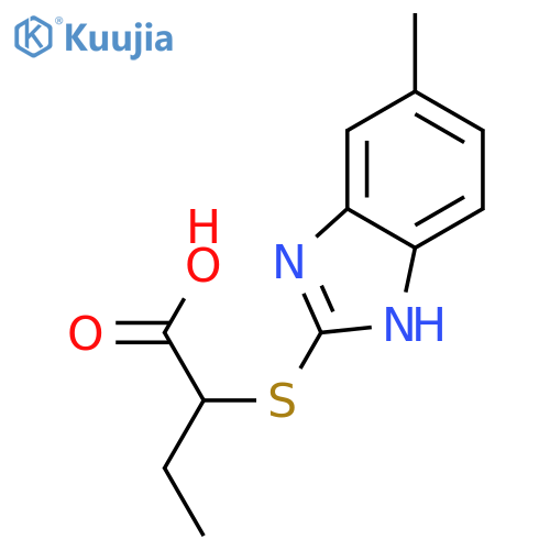 2-(6-Methyl-1H-benzoimidazol-2-ylsulfanyl)-butyric acid structure