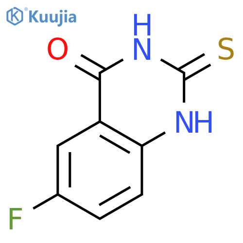 6-fluoro-2-sulfanyl-3,4-dihydroquinazolin-4-one structure