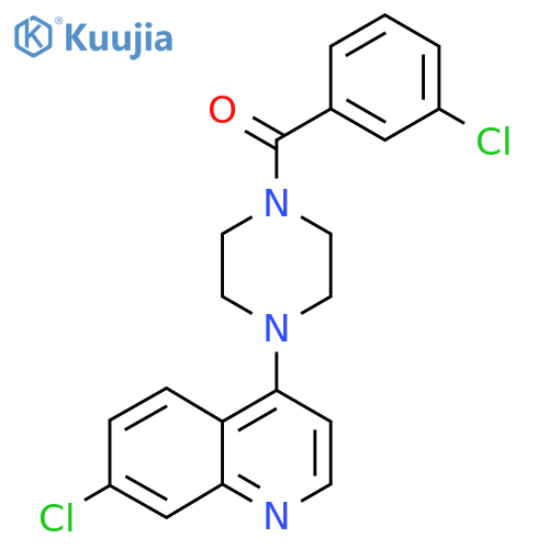 (3-Chlorophenyl)-[4-(7-chloro-4-quinolinyl)-1-piperazinyl]methanone structure