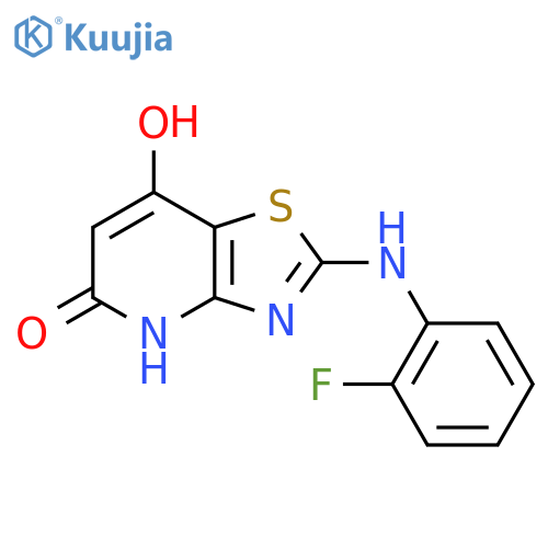 2-[(2-fluorophenyl)amino]-7-hydroxy-4H,5H-[1,3]thiazolo[4,5-b]pyridin-5-one structure