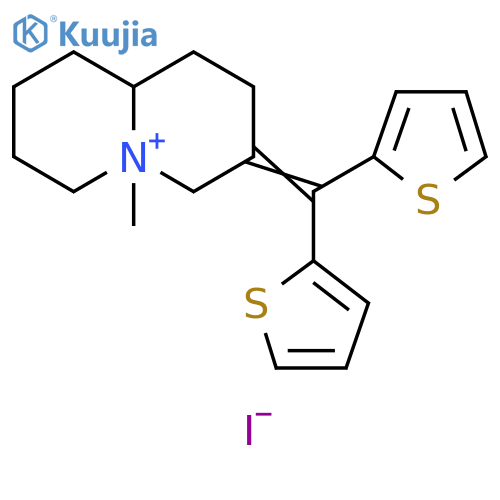 2H-Quinolizinium, 3-(di-2-thienylmethylene)octahydro-5-methyl-, iodide structure