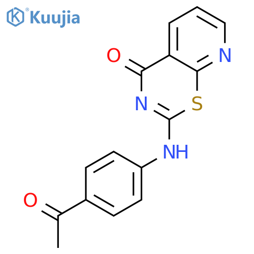 2-((4-acetylphenyl)amino)-4H-pyrido[3,2-e][1,3]thiazin-4-one structure