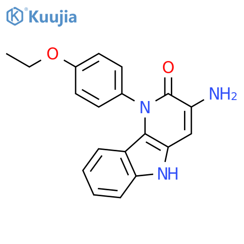 2H-Pyrido[3,2-b]indol-2-one, 3-amino-1-(4-ethoxyphenyl)-1,5-dihydro- structure