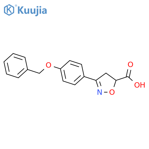 3-4-(benzyloxy)phenyl-4,5-dihydro-1,2-oxazole-5-carboxylic acid structure