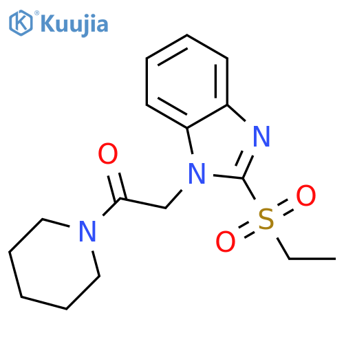 2-2-(ethanesulfonyl)-1H-1,3-benzodiazol-1-yl-1-(piperidin-1-yl)ethan-1-one structure