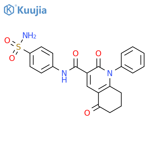 <br>2,5-Dioxo-1-phenyl-1,2,5,6,7,8-hexahydro-quinoline-3-carboxylic acid (4-sul famoyl-phenyl)-amide structure