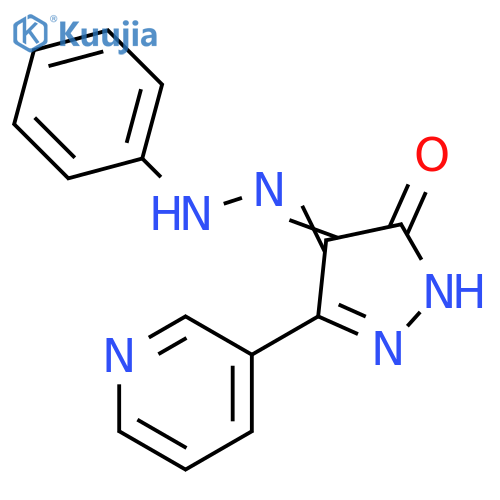1H-Pyrazole-4,5-dione, 3-(3-pyridinyl)-, 4-(phenylhydrazone) structure