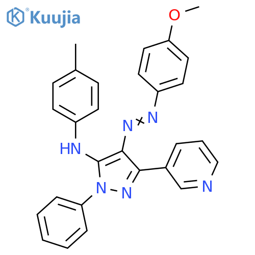 1H-Pyrazol-5-amine,4-[(4-methoxyphenyl)azo]-N-(4-methylphenyl)-1-phenyl-3-(3-pyridinyl)- structure