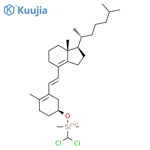 [(1S)-3-[(E)-2-[(1R,7Ar)-7a-methyl-1-[(2R)-6-methylheptan-2-yl]-1,2,3,5,6,7-hexahydroinden-4-yl]ethenyl]-4-methylcyclohex-3-en-1-yl]oxy-(dichloromethyl)-dimethylsilane structure