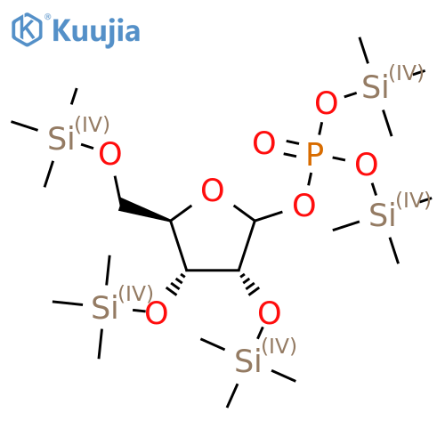 D-Ribofuranose, 2,3,5-tris-O-(trimethylsilyl)-, bis(trimethylsilyl) ph osphate structure