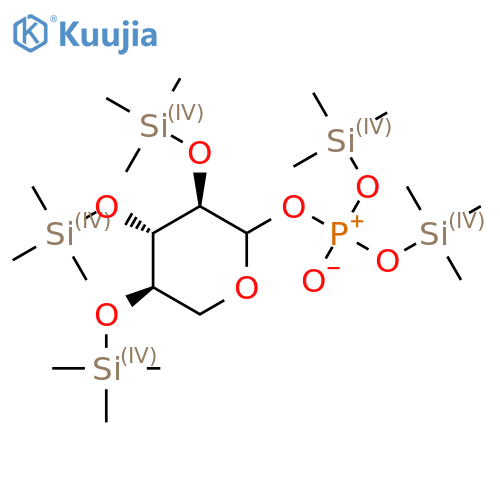 Trimethyl-[(3R,4S,5R)-2-[oxido-bis(trimethylsilyloxy)phosphaniumyl]oxy-3,5-bis(trimethylsilyloxy)oxan-4-yl]oxysilane structure