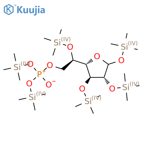 Trimethyl-[(2S,3S,4R)-2-[(1R)-2-[oxido-bis(trimethylsilyloxy)phosphaniumyl]oxy-1-trimethylsilyloxyethyl]-4,5-bis(trimethylsilyloxy)oxolan-3-yl]oxysilane structure