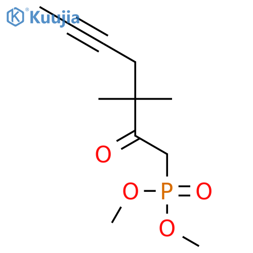 Phosphonic acid, (3,3-dimethyl-2-oxo-5-heptynyl)-, dimethyl ester structure