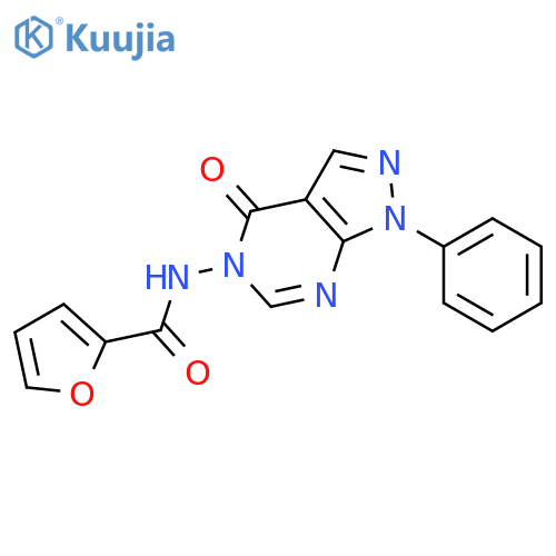 N-{4-oxo-1-phenyl-1H,4H,5H-pyrazolo3,4-dpyrimidin-5-yl}furan-2-carboxamide structure