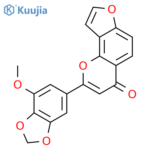 2-(7-methoxy-benzo[1,3]dioxol-5-yl)-furo[2,3-h]chromen-4-one structure