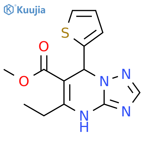 <br>5-Ethyl-7-thiophen-2-yl-4,7-dihydro-[1,2,4]triazolo[1,5-a]pyrimidine-6-carb oxylic acid methyl ester structure