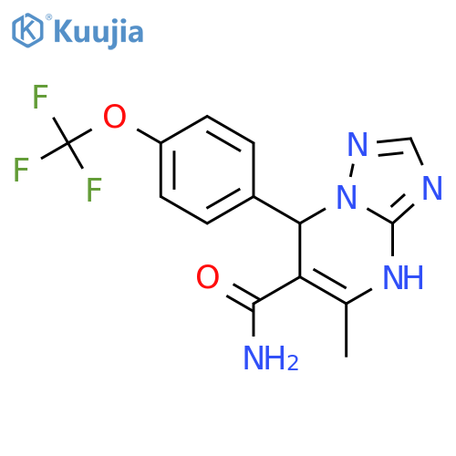 5-methyl-7-4-(trifluoromethoxy)phenyl-4H,7H-1,2,4triazolo1,5-apyrimidine-6-carboxamide structure