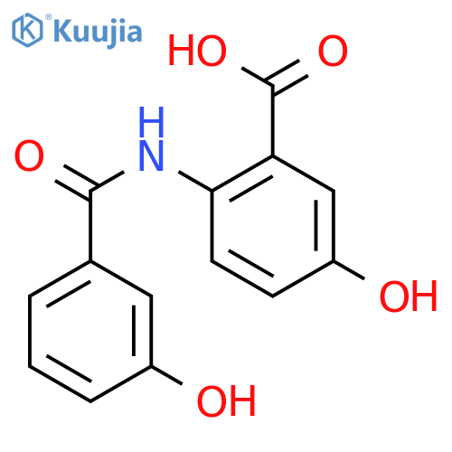 Benzoic acid, 5-hydroxy-2-[(3-hydroxybenzoyl)amino]- structure