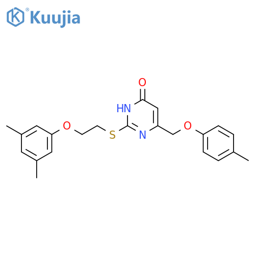 4(1H)-Pyrimidinone,2-[[2-(3,5-dimethylphenoxy)ethyl]thio]-6-[(4-methylphenoxy)methyl]- structure
