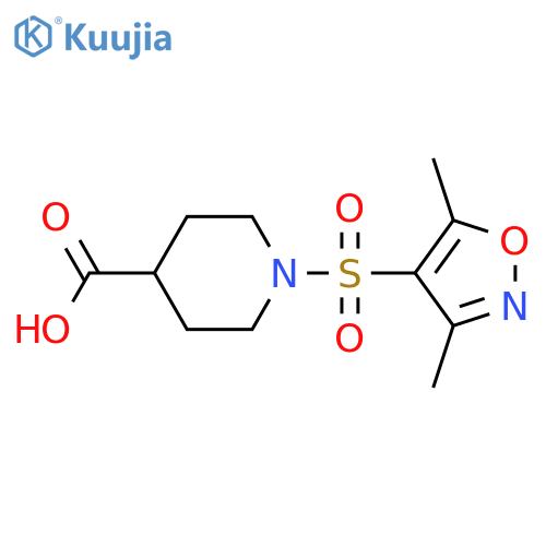1-(3,5-dimethyl-1,2-oxazol-4-yl)sulfonylpiperidine-4-carboxylic acid structure