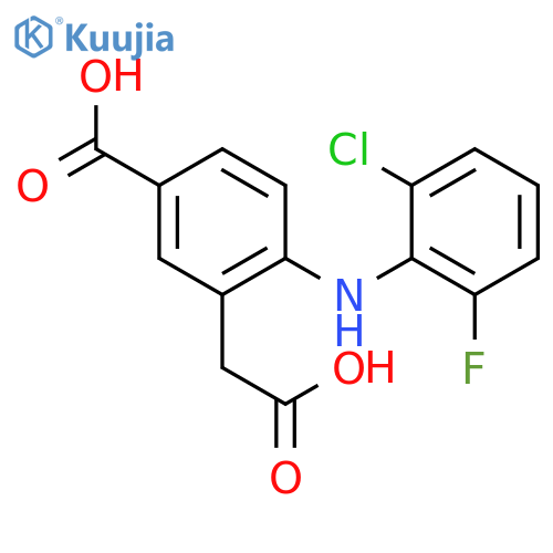 BENZENEACETIC ACID, 5-CARBOXY-2-[(2-CHLORO-6-FLUOROPHENYL)AMINO]- structure